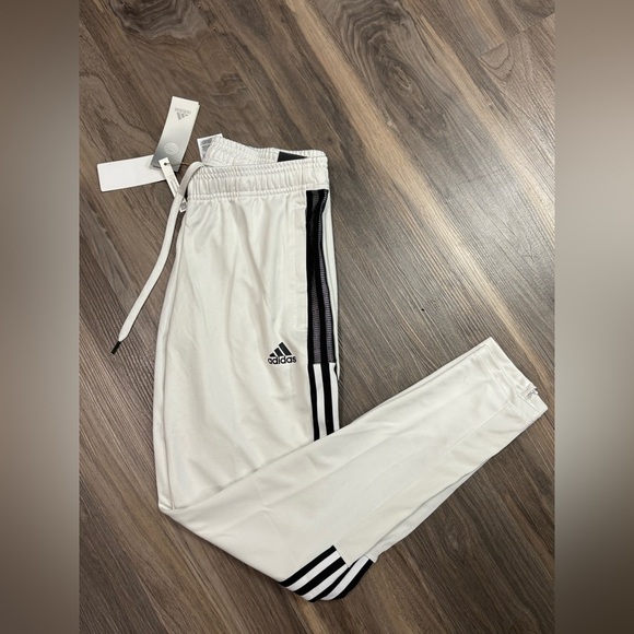 Adidas Men’s White Joggers with Black Stripes - Picture 5 of 5